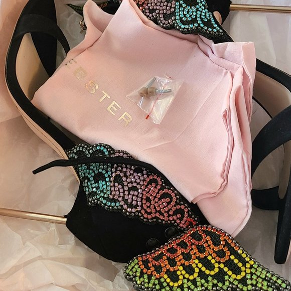 Sophia Webster Rainbow Evangeline Rhinestone Crystal Angel Wing Sandal Sz 40 - Picture 4 of 16